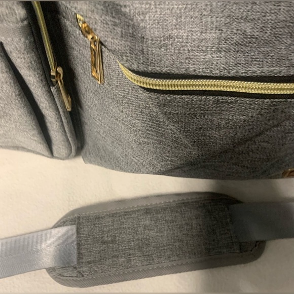 Rabjen Gray Diaper Tote Bag Large Multifunction Travel Baby Bag NWOT - Picture 10 of 11